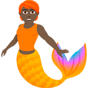 🧜🏿 Emoji Persona Sirena: Tono De Piel Oscuro en JoyPixels 7.0.
