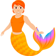 🧜🏼 Emoji Wassermensch: mittelhelle Hautfarbe JoyPixels 7.0.