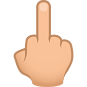 🖕🏼 Emoji Mittelfinger: mittelhelle Hautfarbe JoyPixels 7.0.