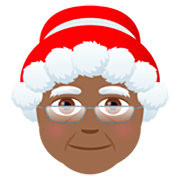 🤶🏾 Emoji Mamãe Noel: Pele Morena Escura na JoyPixels 7.0.