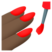 💅🏿 Emoji Esmalte De Unha: Pele Escura na JoyPixels 7.0.