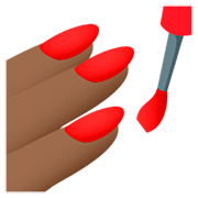 💅🏾 Emoji Pintarse Las Uñas: Tono De Piel Oscuro Medio en JoyPixels 7.0.