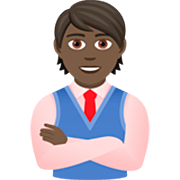 🧑🏿‍💼 Emoji Büroangestellte(r): dunkle Hautfarbe JoyPixels 7.0.