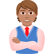 Emoji 🧑🏽‍💼 Persona Che Fa Un Lavoro D’ufficio: Carnagione Olivastra su JoyPixels 7.0.