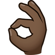 👌🏿 Emoji Señal De Aprobación Con La Mano: Tono De Piel Oscuro en JoyPixels 7.0.