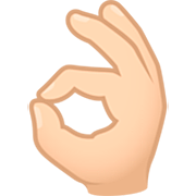 Emoji 👌🏻 Mano Che Fa OK: Carnagione Chiara su JoyPixels 7.0.