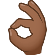 👌🏾 Emoji Sinal De Ok: Pele Morena Escura na JoyPixels 7.0.