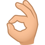 👌🏼 Emoji Sinal De Ok: Pele Morena Clara na JoyPixels 7.0.
