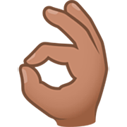 👌🏽 Emoji Sinal De Ok: Pele Morena na JoyPixels 7.0.