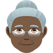 👵🏿 Emoji Idosa: Pele Escura na JoyPixels 7.0.