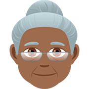 👵🏾 Emoji Idosa: Pele Morena Escura na JoyPixels 7.0.