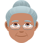 👵🏽 Emoji ältere Frau: mittlere Hautfarbe JoyPixels 7.0.