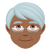 🧓🏾 Emoji Idoso: Pele Morena Escura na JoyPixels 7.0.