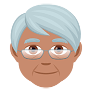 🧓🏽 Emoji älterer Erwachsener: mittlere Hautfarbe JoyPixels 7.0.