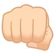 Emoji 👊🏻 Pugno Chiuso: Carnagione Chiara su JoyPixels 7.0.