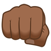 Emoji 👊🏾 Pugno Chiuso: Carnagione Abbastanza Scura su JoyPixels 7.0.