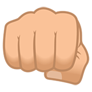 Emoji 👊🏼 Pugno Chiuso: Carnagione Abbastanza Chiara su JoyPixels 7.0.