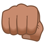 Emoji 👊🏽 Pugno Chiuso: Carnagione Olivastra su JoyPixels 7.0.
