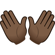 👐🏿 Emoji Mãos Abertas: Pele Escura na JoyPixels 7.0.