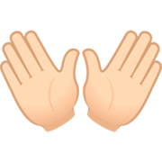 Emoji 👐🏻 Mani Aperte: Carnagione Chiara su JoyPixels 7.0.