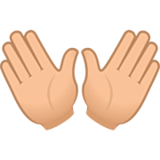 Emoji 👐🏼 Mani Aperte: Carnagione Abbastanza Chiara su JoyPixels 7.0.