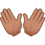 👐🏽 Emoji Mãos Abertas: Pele Morena na JoyPixels 7.0.