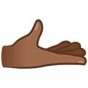 🫴🏾 Emoji Palma Para Cima Mão: Pele Morena Escura na JoyPixels 7.0.