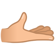 🫴🏼 Emoji Palma Hacia Arriba: Tono De Piel Claro Medio en JoyPixels 7.0.