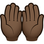 🤲🏿 Emoji Palmas Unidas Para Cima: Pele Escura na JoyPixels 7.0.