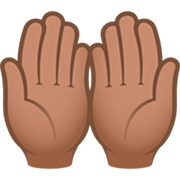🤲🏽 Emoji Palmas Unidas Para Cima: Pele Morena na JoyPixels 7.0.