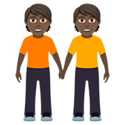 🧑🏿‍🤝‍🧑🏿 Emoji Dos Personas Dándose La Mano: Tono De Piel Oscuro en JoyPixels 7.0.