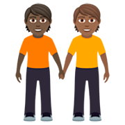 🧑🏿‍🤝‍🧑🏾 Emoji Pessoas De Mãos Dadas: Pele Escura E Pele Morena Escura na JoyPixels 7.0.