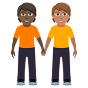 Deux Personnes Se Tenant La Main : Peau Foncée Et Peau Légèrement Mate JoyPixels 7.0.