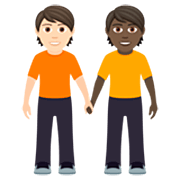 🧑🏻‍🤝‍🧑🏿 Emoji Dos Personas Dándose La Mano: Tono De Piel Claro, Tono De Piel Oscuro en JoyPixels 7.0.