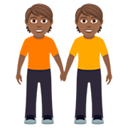 🧑🏾‍🤝‍🧑🏾 Emoji Pessoas De Mãos Dadas: Pele Morena Escura na JoyPixels 7.0.