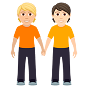 🧑🏼‍🤝‍🧑🏻 Emoji Dos Personas Dándose La Mano: Tono De Piel Claro Medio Y Tono De Piel Claro en JoyPixels 7.0.