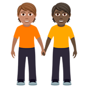 Deux Personnes Se Tenant La Main : Peau Légèrement Mate Et Peau Foncée JoyPixels 7.0.