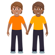 🧑🏽‍🤝‍🧑🏾 Emoji sich an den Händen haltende Personen: mittlere Hautfarbe, mitteldunkle Hautfarbe JoyPixels 7.0.