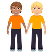 🧑🏽‍🤝‍🧑🏼 Emoji Dos Personas Dándose La Mano: Tono De Piel Medio Y Tono De Piel Claro Medio en JoyPixels 7.0.