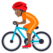 🚴🏾 Emoji Persona En Bicicleta: Tono De Piel Oscuro Medio en JoyPixels 7.0.