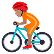 Émoji 🚴🏽 Cycliste : Peau Légèrement Mate sur JoyPixels 7.0.