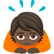 🙇🏿 Emoji Persona Haciendo Una Reverencia: Tono De Piel Oscuro en JoyPixels 7.0.