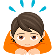 🙇🏻 Emoji Pessoa Fazendo Reverência: Pele Clara na JoyPixels 7.0.