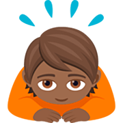 🙇🏾 Emoji Pessoa Fazendo Reverência: Pele Morena Escura na JoyPixels 7.0.