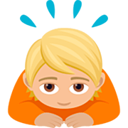 🙇🏼 Emoji Persona Haciendo Una Reverencia: Tono De Piel Claro Medio en JoyPixels 7.0.