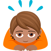 Emoji 🙇🏽 Persona Che Fa Un Inchino Profondo: Carnagione Olivastra su JoyPixels 7.0.
