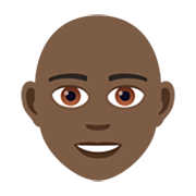 🧑🏿‍🦲 Emoji Erwachsener: dunkle Hautfarbe, Glatze JoyPixels 7.0.
