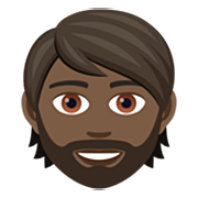 🧔🏿 Emoji Mann: dunkle Hautfarbe, Bart JoyPixels 7.0.