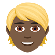 👱🏿 Emoji Pessoa: Pele Escura E Cabelo Louro na JoyPixels 7.0.