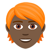 🧑🏿‍🦰 Emoji Pessoa: Pele Escura E Cabelo Vermelho na JoyPixels 7.0.